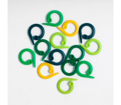 10898 Knit Pro Маркер для вязания "Круг", пластик, желтый/зеленый/светло-зеленый/темно-бирюзовый, 30шт в упаковке, 10898