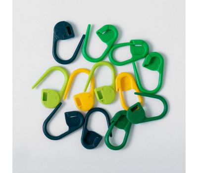 10899 Knit Pro Маркер для вязания "Булавка", пластик, желтый/зеленый/светло-зеленый/темно-бирюзовый, 30шт в упаковке, 10899