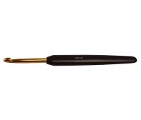 з/ч3,50 Knit Pro Крючок для вязания с эрго. ручкой "Basix Aluminum" Алюминий золотистый/черный №3,5