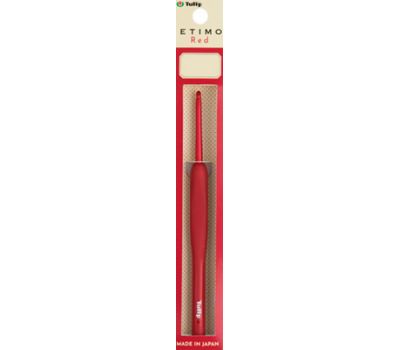 4,50 TULIP Крючок для вязания с ручкой "ETIMO Red" 4.5мм, алюминий/пластик, красный, TED-075e