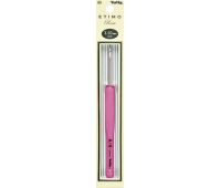 3,50 TULIP Крючок для вязания с ручкой "ETIMO Rose" 3,5мм, алюминий/пластик, серебристый/розовый