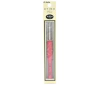4,00 TULIP Крючок для вязания с ручкой "ETIMO Rose" 4,0мм, алюминий/пластик, серебристый/розовый