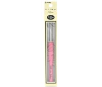 4,50 TULIP Крючок для вязания с ручкой "ETIMO Rose" 4,5мм, алюминий/пластик, серебристый/розовый