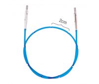 42173 Knit Pro Тросик (заглушки 2шт, кабельный ключик) для съемных спиц, длина 35см (готовая длина спиц 60см), синий