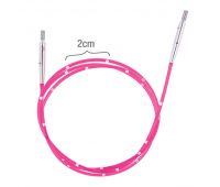 42175 Knit Pro Тросик (заглушки 2шт, кабельный ключик) для съемных спиц, длина 76см (готовая длина спиц 100см), розовый