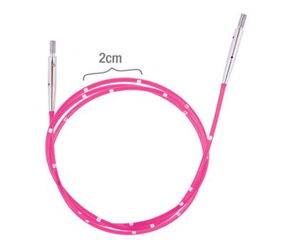 42175 Knit Pro Тросик (заглушки 2шт, кабельный ключик) для съемных спиц, длина 76см (готовая длина спиц 100см), розовый, 42175