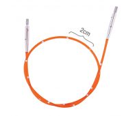 42176 Knit Pro Тросик (заглушки 2шт, кабельный ключик) для съемных спиц, длина 94см (готовая длина спиц 120см), оранжевый