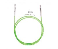 42177 Knit Pro Тросик (заглушки 2шт, кабельный ключик) для съемных спиц, длина 126см (готовая длина спиц 150см), неоновый зеленый