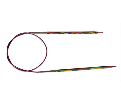 100/2,50 Knit Pro Спицы круговые укороченные "Symfonie" 2,5мм/100см  ламинированная береза, многоцветный, 20363