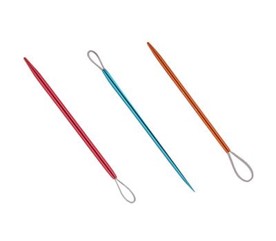 10944 Knit Pro Иглы для пряжи 2,25мм/2,75мм/3,25мм, алюминий, красный/оранжевый/голубой, 3шт в наборе, 10944