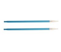4,00//20 Knit Pro Съемные спицы "Zing" 4,0мм для длины тросика 20см, алюминий, сапфир(темно синий), 2шт в упаковке