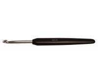 с/ч4,50 Knit Pro Крючок для вязания с эрго. ручкой "Basix Aluminum" Алюминий серебристый/черный №4,5