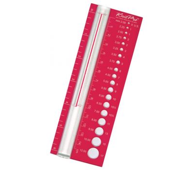 10701 Knit Pro Линейка для измерения спиц и плотности вязания, пластик, красный, 10701