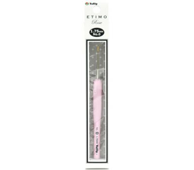 1,75 TULIP Крючок для вязания с ручкой "ETIMO Rose" 1,75мм, сталь/пластик, золотистый/серебристый/розовый, TEL-00e