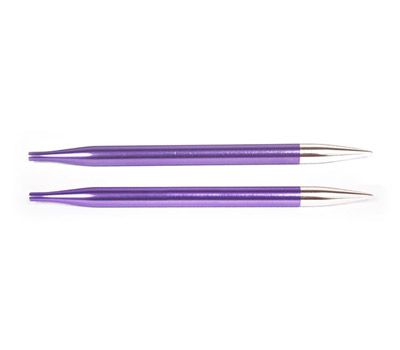 7,00 Knit Pro Съемные спицы "Zing" 7,0мм для длины тросика 28-126см, алюминий, аметистовый (фиолетовый), 2шт в упаковке, 47509