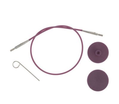 10501 Knit Pro Тросик (заглушки 2шт, ключик) для съемных спиц, длина 35см (готовая длина спиц 60см), фиолетовый, 10501