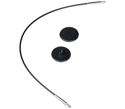 10520 Knit Pro Тросик (заглушки 2шт, ключик) для съемных укороченных спиц, длина 20см (готовая длина спиц 40см), черный, 10520