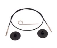 10522 Knit Pro Тросик (заглушки 2шт, ключик) для съемных спиц, длина 56 (готовая длина спиц 80)см, черный