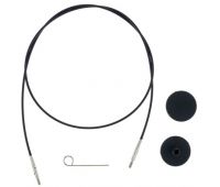 10524 Knit Pro Тросик (заглушки 2шт, ключик) для съемных спиц, длина 94 (готовая длина спиц 120)см, черный