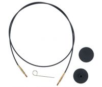 10533 Knit Pro Тросик (заглушки 2шт, ключик) для съемных спиц с золотым напылением 24К, длина 56 (готовая длина спиц 80)см, черный