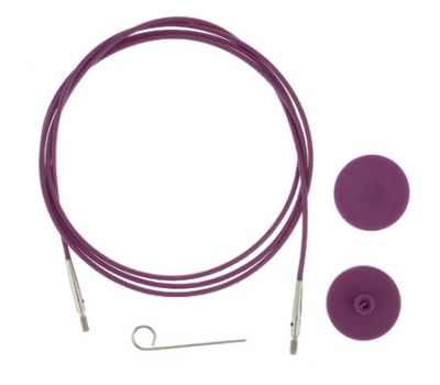 10561 Knit Pro Тросик (заглушки 2шт, ключик) для съемных спиц, длина 28 (готовая длина спиц 50)см, фиолетовый, 10561