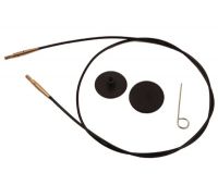 10563 Knit Pro Тросик (заглушки 2шт, ключик) для съемных спиц с золотым напылением 24К, длина 28 (готовая длина спиц 50)см, черный