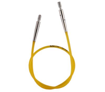 10631 Knit Pro Тросик (заглушки 2шт, ключик) для съемных спиц, длина 20см (готовая длина спиц 40см), желтый, 10631