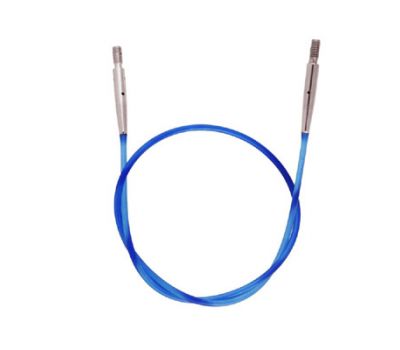 10632 Knit Pro Тросик (заглушки 2шт, ключик) для съемных спиц, длина 28см (готовая длина спиц 50см), синий, 10632